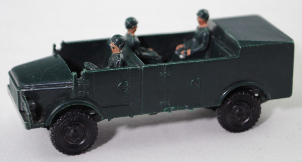 00000 BORGWARD-LKW 0,75 t gl Kübelwagen (Mod. 57-60), schwarzgrün, Frontscheibe weg, Siku, 1:60