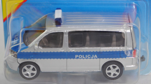 06000 PL VW T5.1 Multivan (Modell 03-09) Polizei-Mannschaftswagen, weißalu, POLICJA, SIKU, P29b