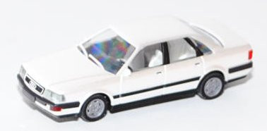 Audi V8 (D11, Typ 4C), Modell 1988-1994, perlmuttweißmetallic, Herpa, 1:87, mb