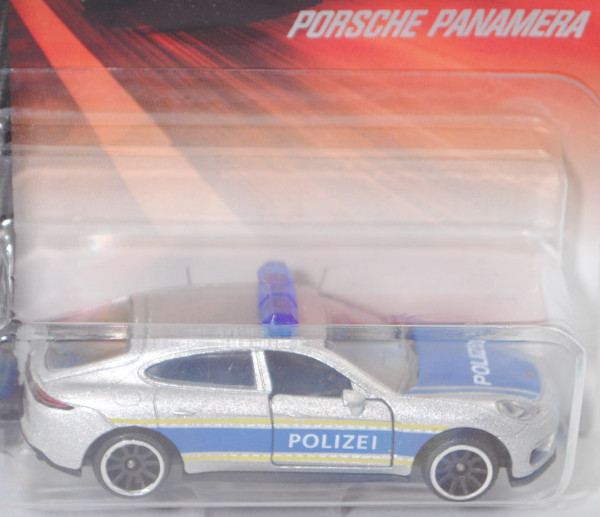 Porsche Panamera Turbo (2. Gen., Typ 971 oder G2, Mod. 16-20) Polizei, graualu, majorette, 1:64, mb