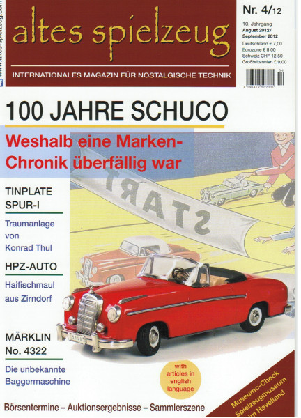 altes spielzeug, Heft 4, August 2012 / September 2012, Inhalt: u.a. Wiking // Siku Modellwelt, 100 J