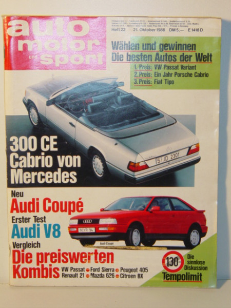 auto motor und sport, Heft 22, 21. Oktober 1988