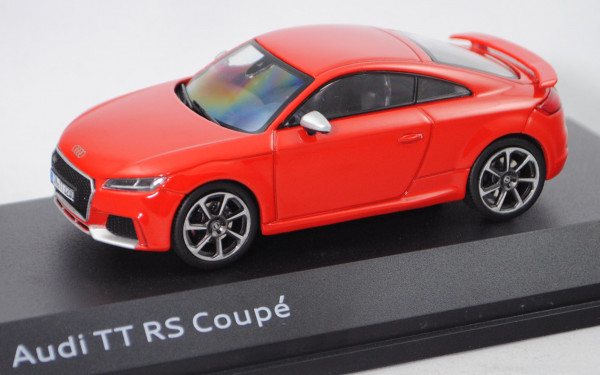 Audi TT RS Coupé (Typ 8S / FV, Mod. 2016-), catalunyarot, iScale, 1:43, Werbebox (EAN 2160000042504)
