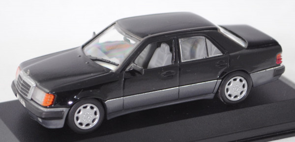 Mercedes-Benz 500 E V8 (W 124, Modell 1990-1993), blauschwarz metallic , Minichamps, 1:43, PC-Box