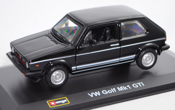 VW Golf I GTI (Typ 17, Facelift 1, Mod. 78-80, Bj. 1979), schwarz, Bburago Street Classics, 1:32, mb