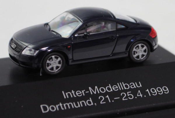Audi TT Coupé 1.8 T quattro (Mod. 98-00), blau, ohne Heckspoiler, Intermodellbau 99, Rietze, PC-Box
