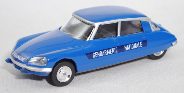 Citroen DS 23 Pallas (Mod. 1972-1975) Gendarmerie, blau, GENDARMERIE NATIOLALE, ca. 1:58, Norev, mb
