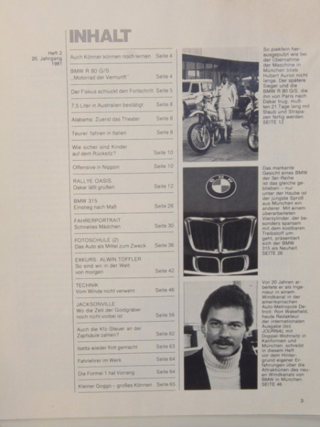 BMW JOURNAL, Heft 2, 1981
