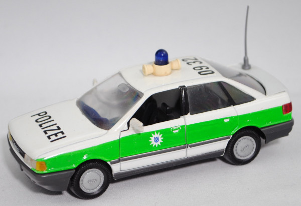 Audi 80 quattro (B3, Typ 89Q, Modell 1986-1991) Polizei Bayern, weiß/hell-minzgrün, GAMA mini, 1:43