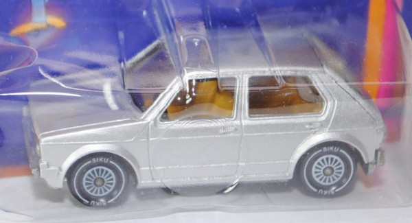 00002 VW Golf I LS (Typ 17, Facelift 1, Modell 1978-1980), silbergraumetallic, innen zinkgelb, Lenk
