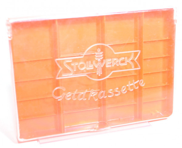 STOLLWERCK Geldkassette, orange, zu öffnender Deckel transparent, ohne Inhalt, Hersteller: Siku