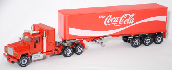 00006 Mack Conventional R612 (Modell 1975-1983) Fernlastzug, rot, Enjoy Coca-Cola / Trade-mark ®