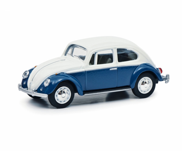 VW Käfer 1500 Limousine (Typ 11, Mod. 66-67), weiß/blau, Nr. 1, Schuco PAPERBOX EDITION, 1:64, mb