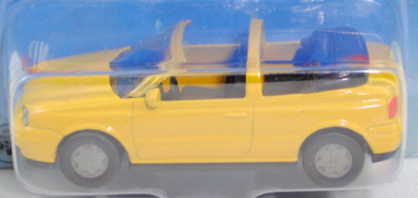 00003 VW Golf IV Cabriolet 2.0 (Modell 1998-2002), gelb, VW-Logos 2,0 mm hoch, SIKU, P28a vergilbt