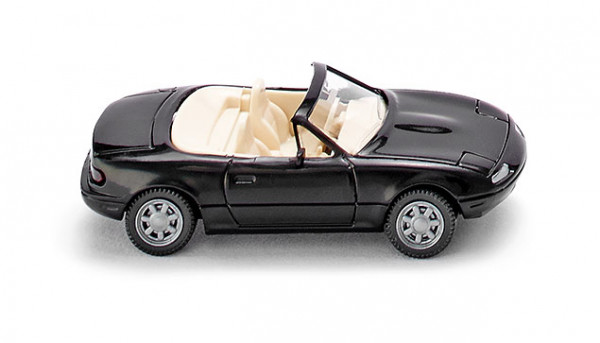 Mazda MX-5 1.6 (1. Generation, Typ NA, Modell 1989-1994), schwarz, innen  hellelfenbein, Wiking, 1:87, Produktarchiv, Online-Shop