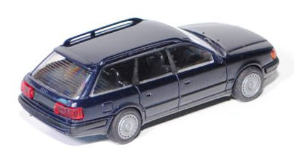 Audi 100 Avant (C4), Modell 1991-1994, schwarzblau, mit Radblenden, Rietze, 1:87, Werbeschachtel