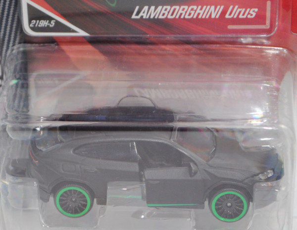 Lamborghini Urus (fünftüriges SUV, Modell 2018-), mattschwarz, Nr. 219H-5, majorette, 1:64, Blister