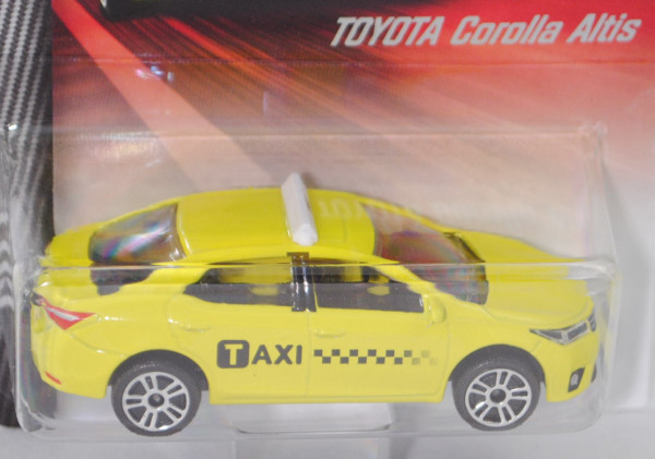 Toyota Corolla Altis (11. Gen., Typ E 170, Mod. 13-16) Taxi, schwefelgelb, majorette, 1:61, Blister