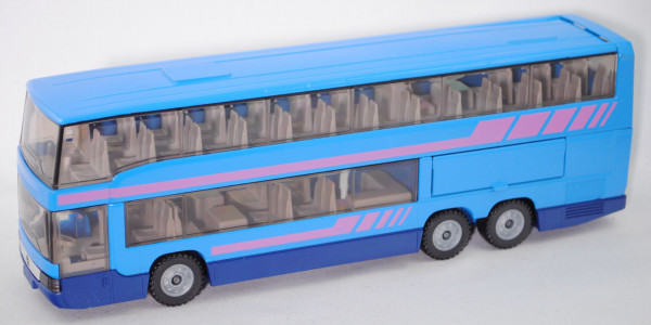 00001 Mercedes-Benz O 404 DD Reisebus, blau/saphirblau, violetter Streifen, mit/ohne Türgriffe, L14a