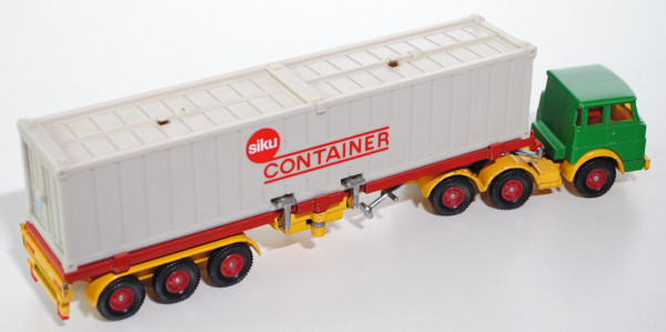 Hanomag Henschel F201S-2A Container-Transporter, verkehrsgrün/signalgelb/verkehrsrot, innen rot, Len
