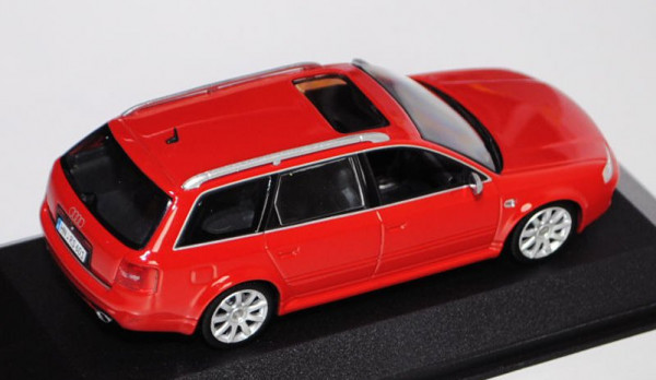 Audi RS6 Avant (C5, Typ 4B), Modell 2002-2004, rot, Minichamps, 1:43, Werbeschachtel