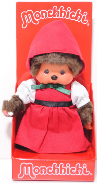Monchhichi Red Hood Girl (Rotkäppchen), 20 cm groß, Sekiguchi (EAN 4905610220434)