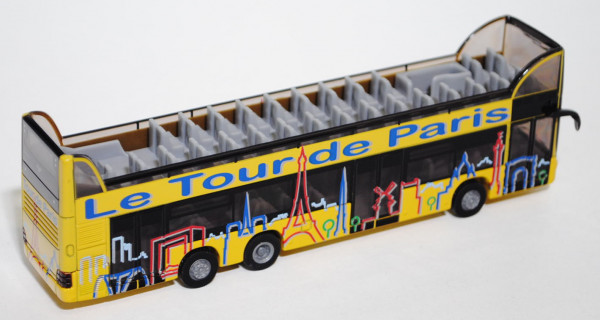 00100 MAN Doppelstock Sightseeing Bus, signalgelb, Le Tour de Paris, 1:87, L17mK, F