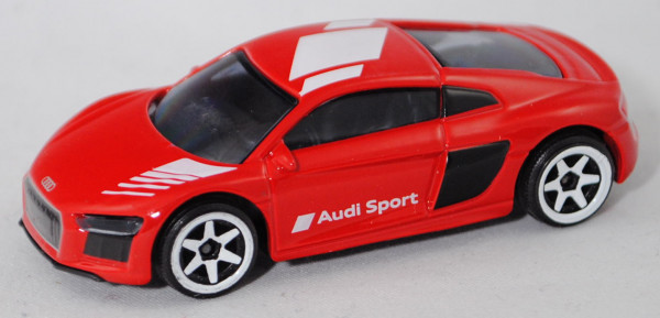 Audi R8 V10 (Modell 2015-2019) FULL GRIP / RACING, verkehrsrot, majorette, 1:58, SUPER RARE, mb