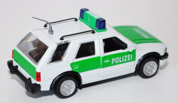 Opel Frontera (Typ A, Fünfürer) Polizei, Modell 1991-1995, reinweiß/gelbgrün, POLIZEI (auf Motorhaub