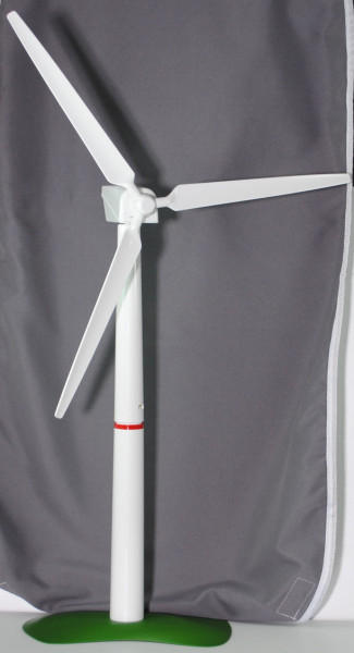 1 Stück 7-teilige Windkraftanlage (H=65 cm), reinweiß/hell-verkehrsrot/grasgrün, SIKU SUPER, 1:50