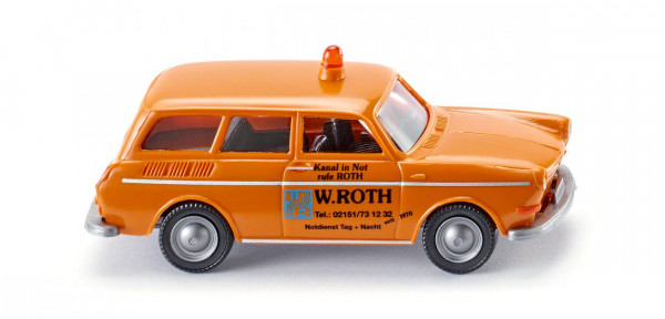Notdienst - VW 1600 Variant (Typ 3, Modell 1969-1973), gelborange, W. ROTH, Wiking, 1:87, mb