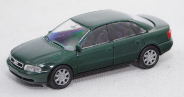Audi A4 1.8 T quattro (Typ B5, Mod. 1994-2000), moosgrün, Rietze, 1:87, Werbebox (EAN 4037748106509)