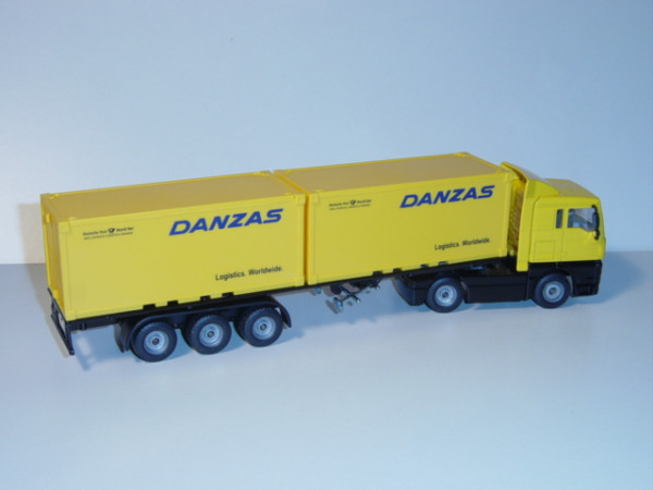 MAN TGA Container-LKW, kadmiumgelb/schwarz, DANZAS / Logistics. Worldwide., graue LKW16, L14n