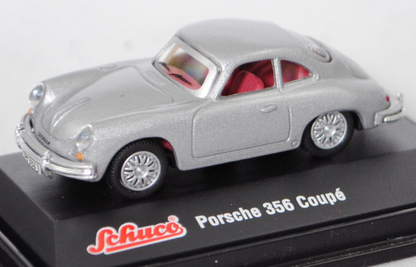 Porsche 356 B Coupé (Typ B-Modell, Facelift 1961 (T6), Mod. 1961-1963), silber, Schuco, 1:72, PC-Box