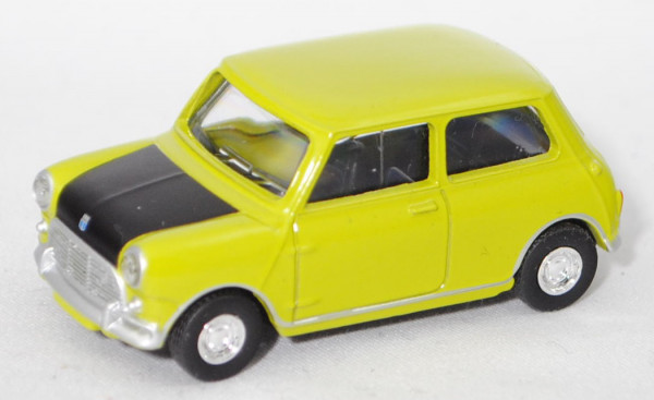 Mini Cooper S Mk 1 (1. Gen., Modell 1963-1964), citron green & black, Norev, ca. 1:54, mb