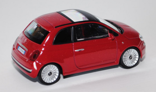 Fiat 500, Modell 2007-, passione rot, MondoMotors, 1:43, Werbeschachtel