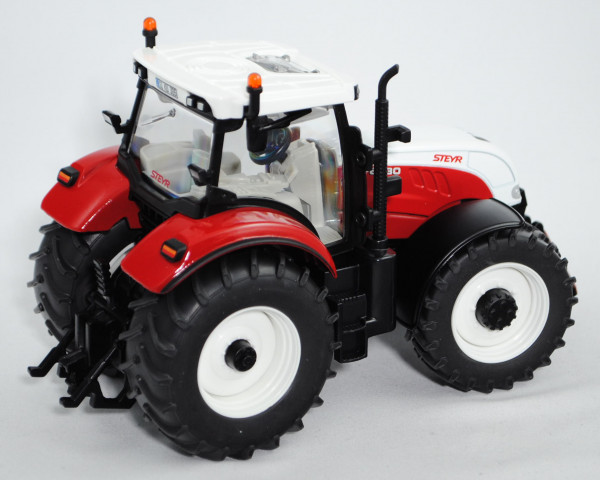 00001 Steyr 6230 CVT ecotech Traktor (Modell 2012-2015), reinweiß/karminrot, STEYR CVT 6230 / eco /
