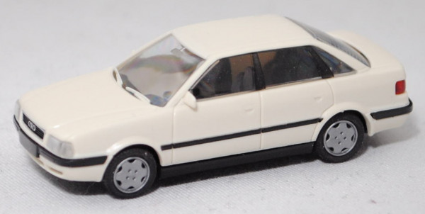 Audi 80 2.0 (Baureihe B4, Typ 8C, Mod. 1991-1994), cremeweiß (vgl. alpinweiß), Rietze 1:87, Werbebox