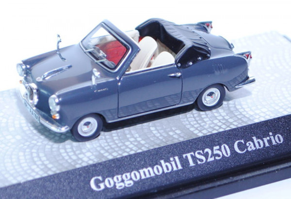 Glas Goggomobil TS 250 Cabriolet, Modell 1961-1965, dunkelgrau, Premium ClassiXXs, 1:43, PC-Box (Lim