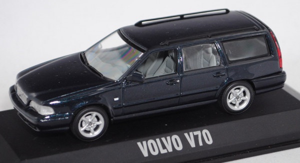 Volvo V70 (1. Generation, Typ L, Mod. 1996-2000), dunkel-graublaumetallic, Minichamps, 1:43, PC-Box