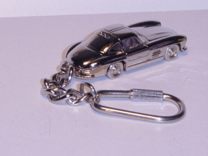 Mercedes 300 SL Schlüsselring, chrom, Bburago, 1:87, mb