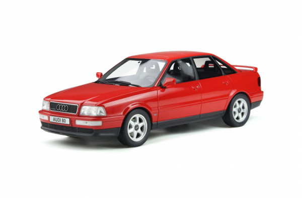 Audi 80 competition (Baureihe B4, Typ 8C, Modell 1994), laserrot (LY3H), OttO mobile, 1:18, mb