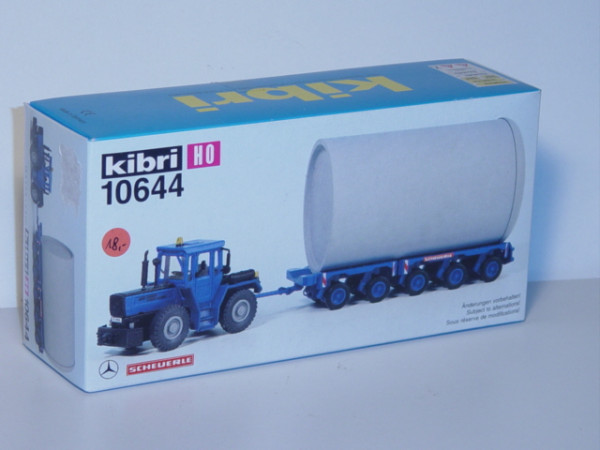 MB-Trac Industriezugmaschine mit Anhänger und Ladegut, ultramarinblau, Bausatz, kibri H0, 1:87 mb