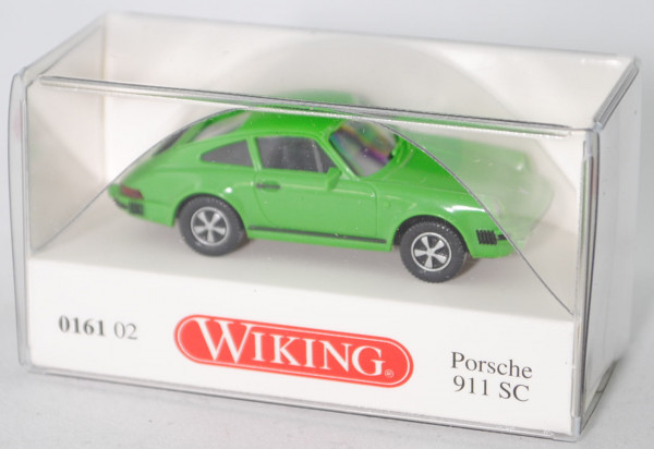 Porsche 911 SC (G-Modell, Modell 1977-1979, Baujahr 1978), grün, Chassis schwarz, Wiking, 1:87, mb