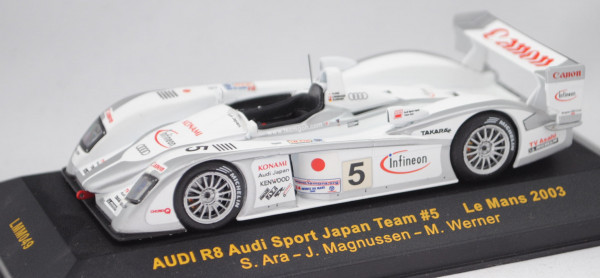 Audi R8, Audi Sport Japan Team Goh, Le Mans 2003, Ara/Magnussen/Werner, Nr. 5, IXO, 1:43, PC-Box