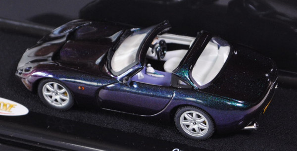 TVR Tuscan offen, Modell 1999-2005, reflex green, VITESSE BRITISH Sports CARS, 1:43, PC-Box (durchnu
