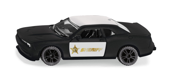 00000 Dodge Challenger SRT Hellcat (3. Gen., Modell 14-18) County Sheriff, schwarz, SIKU, 1:63, P29e