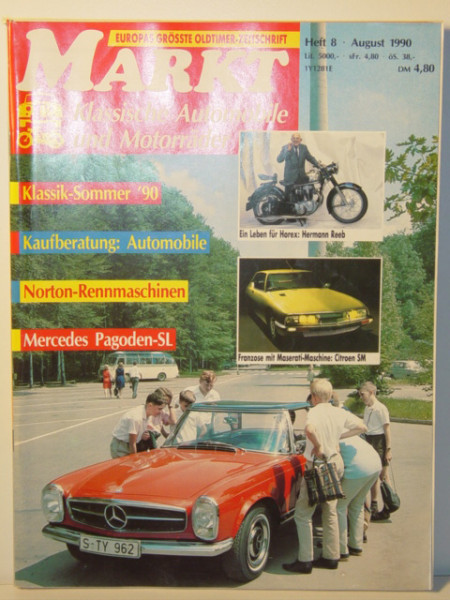 MARKT EUROPAS GRÖSSTE OLDTIMER-ZEITSCHRIFT, Heft 8, August 1990