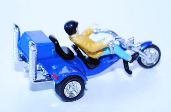 00000 Trike, hell-ultramarinblau, mit Fahrer, Lackschaden am linken Fuß