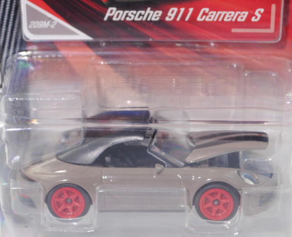 Porsche 911 Carrera S Cabriolet (Typ 992, Mod. 2019-), h.-beigegrau, Nr. 209M-2, majorette, 1:60, mb